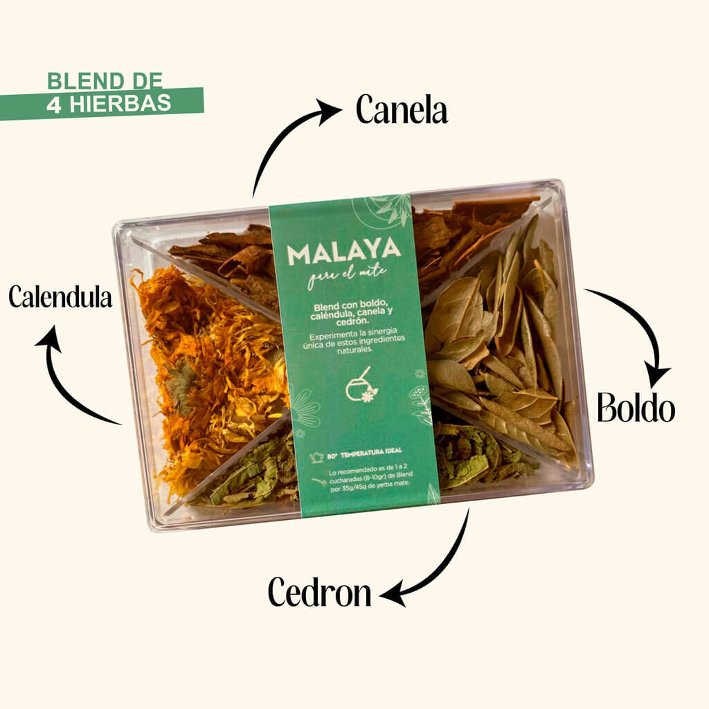 Pack Blend Malaya (Boldo, Cedrón, Caléndula y Canela)